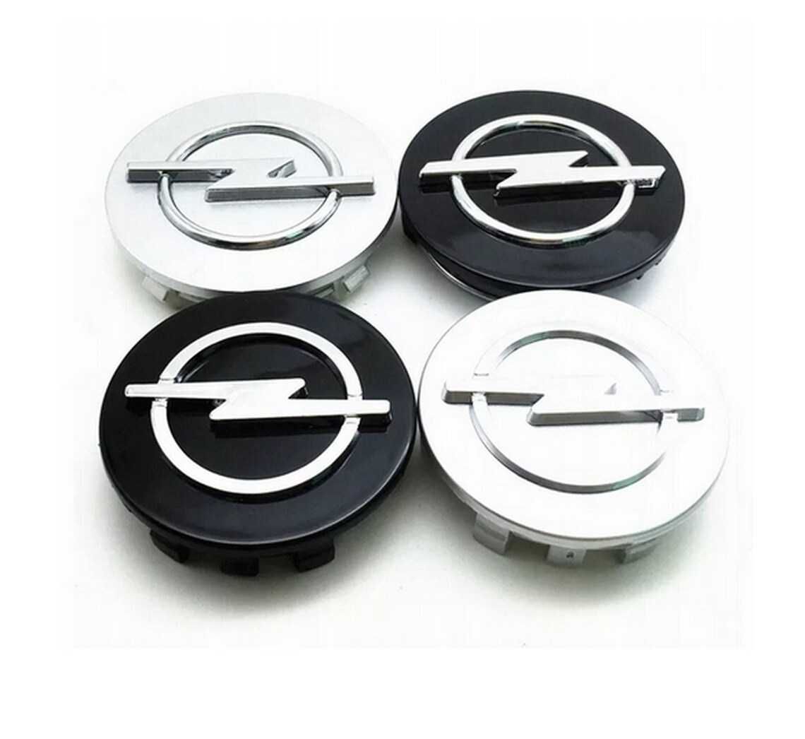 Set 4 Embleme Capace Jante Roti Opel 59mm / 64mm Negru/Gri/Crom