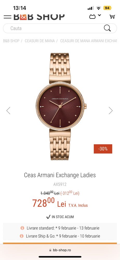 Ceas Armani Exchange Ladies AX5912