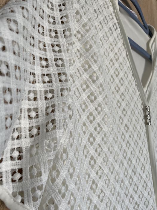 Уникална блуза бяла, цялата от бродерия - 2XL