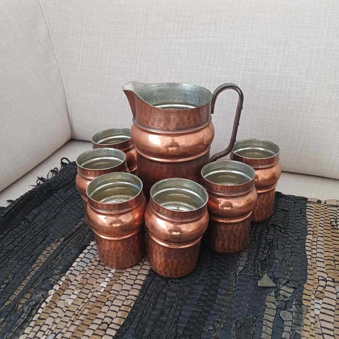 Сервиз за вино от кована мед