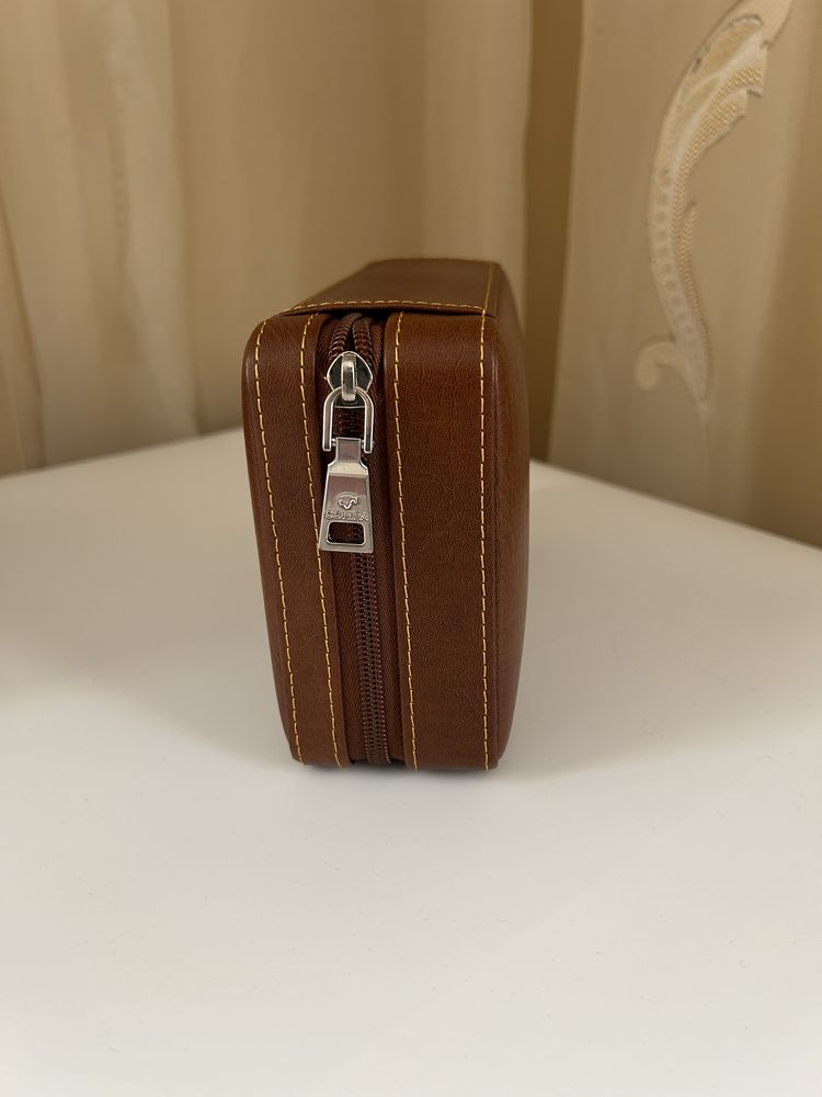Cohiba преносим хумидор за 4 пури – кожа и кедрово дърво, кафяв/черен
