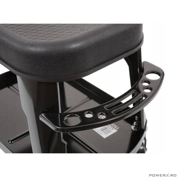 Taburet, scaun pentru atelier cu sertar si maner negru, 35x25cm 135kg,