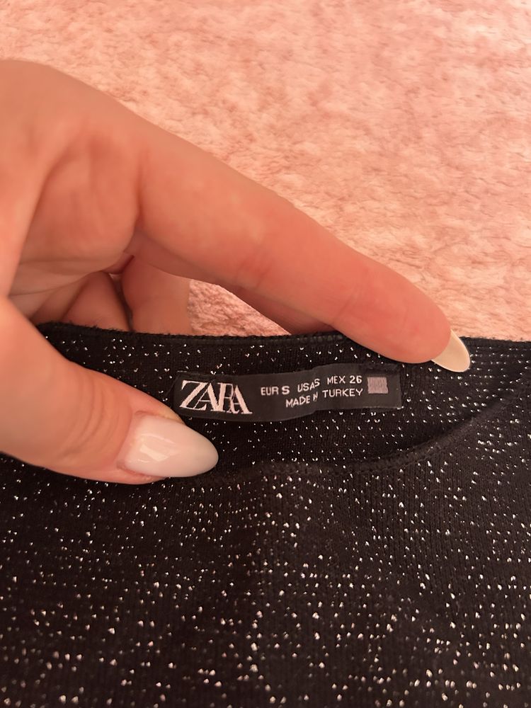 Черна блестяща рокля ZARA