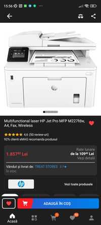 Multifunctional laser HP Jet Pro MFP M227fdw, A4, Fax, Wireless