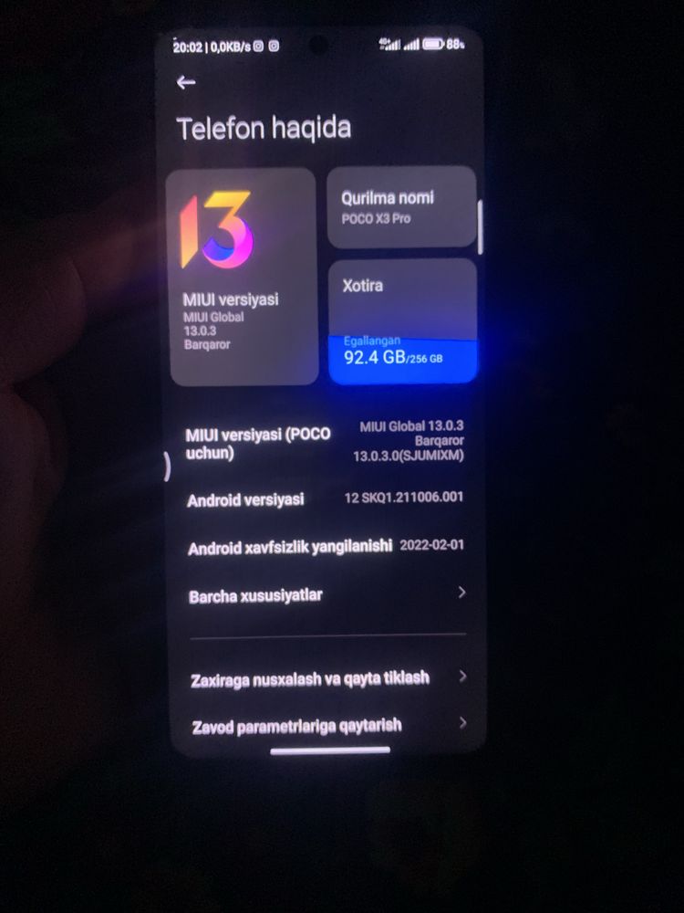 Poco x3 pro sotiladi