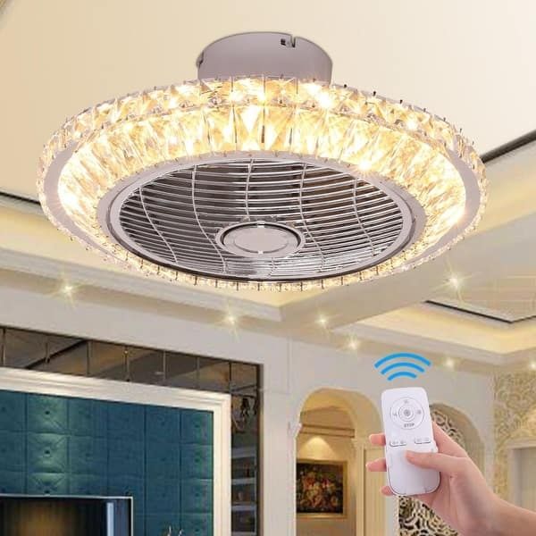 Кристален LED полилей с вентилатор и дистанционно управление