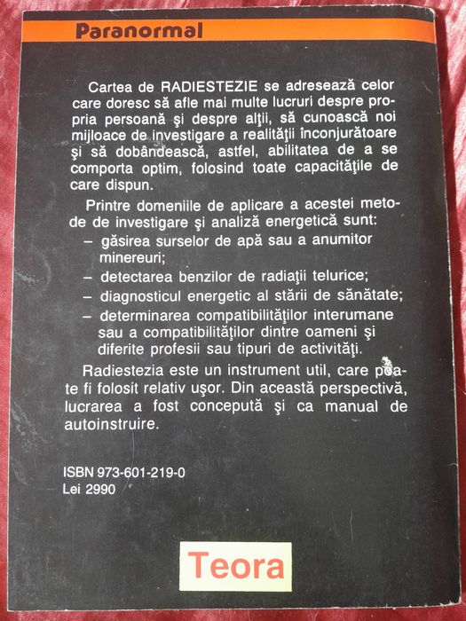 RARA, Radiestezia - Dumitru Hristenco CARTE DE COLECTIE 1995