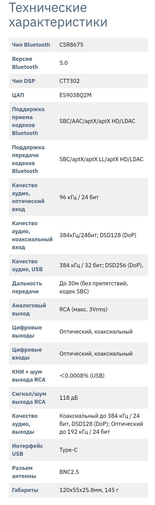 Блютуз-ресивер Fiio BTA30 PRO