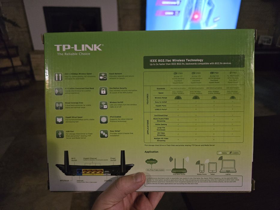Vand router wireless Gigabit TP-Link Archer C2 nou, la cutie
