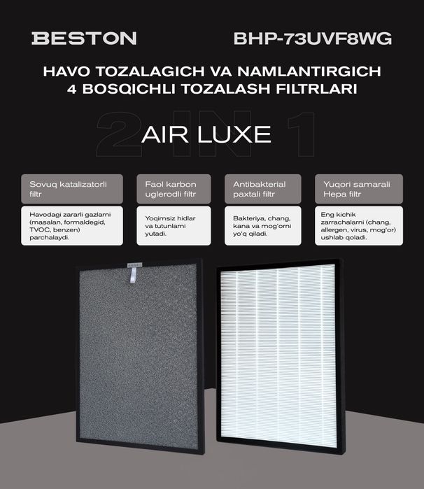 Филтр для увлажнитель и очиститель BESTON AIR LUXE и MIDEA WELKIN