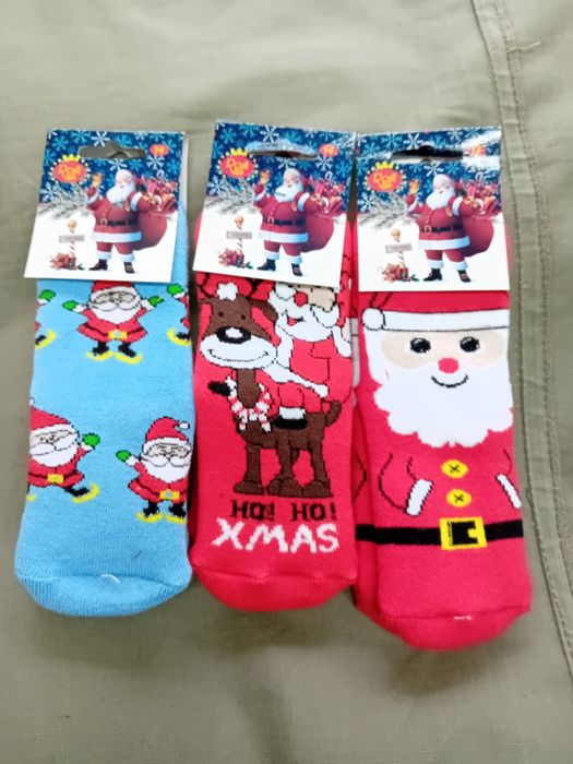 Коледни детски термо чорапи 14 см - за 2 години, 16 см - 3, 4 години,