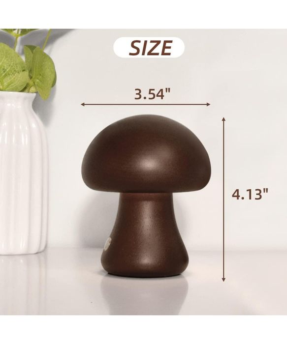 Veioza din lemn in forma de ciuperca, fara fir