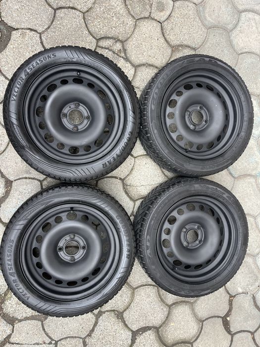 Jante otel 4x108mm, anvelope iarna 195/55 R16, Peugeot, Citroen, Ford