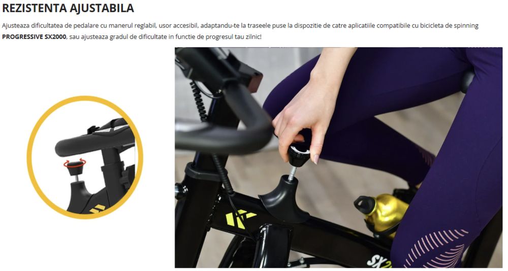 Bicicleta fitness pentru spinning - PROGRESSIVE SX2000