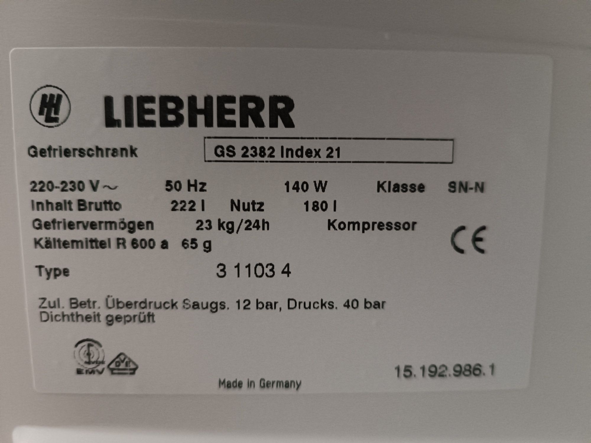 Фризер LIEBHERR Germany