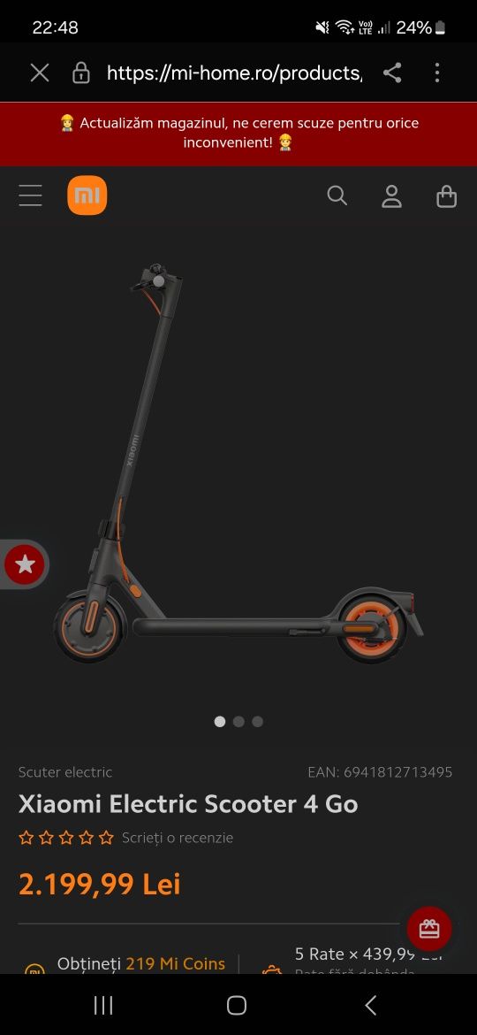 Vand trotineta electrica xiaomi 4 go  trotineta prinde 20km