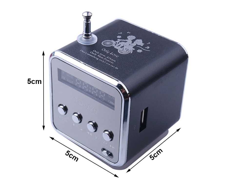 Mini Boxa Portabila cu Radio FM MP3 Player LED LCD 45dB USB MicroSD