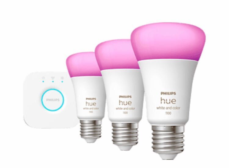 Стартов комплект Смарт крушки Philips Hue LED 3 броя и рутер RGB 75W