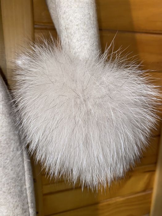 Haină lână alpaca și blană vulpe