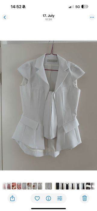 Anne Fontaine сако с къс ръкав раМер 38 бяло