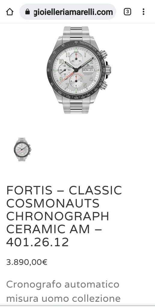 Vand ceas elvetian Fortis chronograph automatic