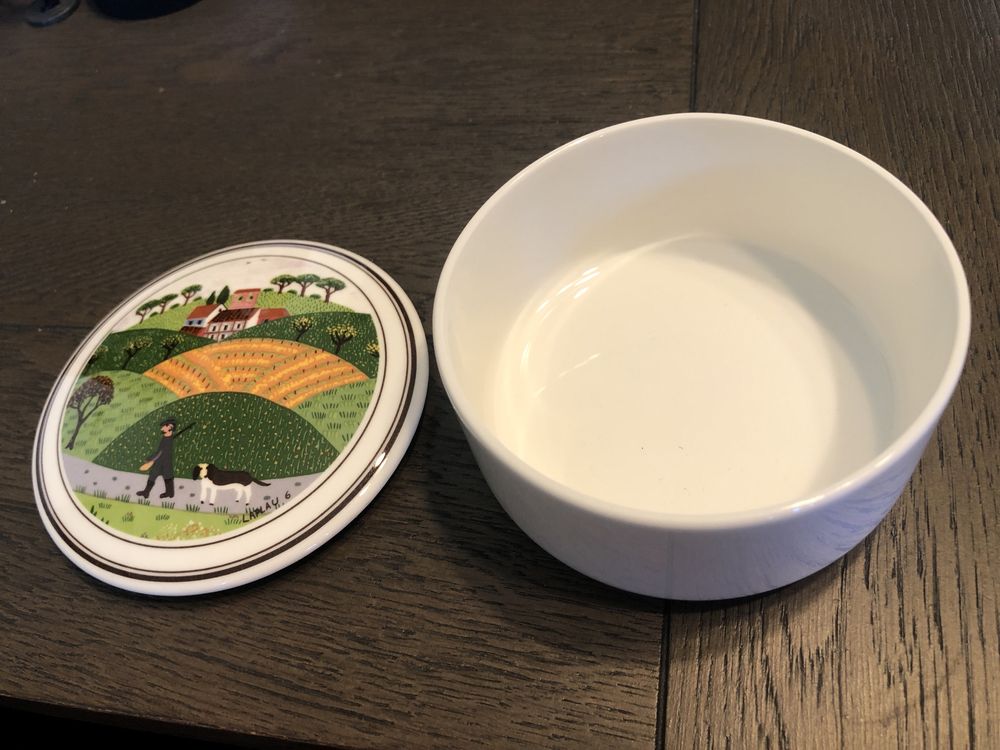 Caseta din portelan cu capac,Villeroy&Boch 1748,Luxembourg,vanator