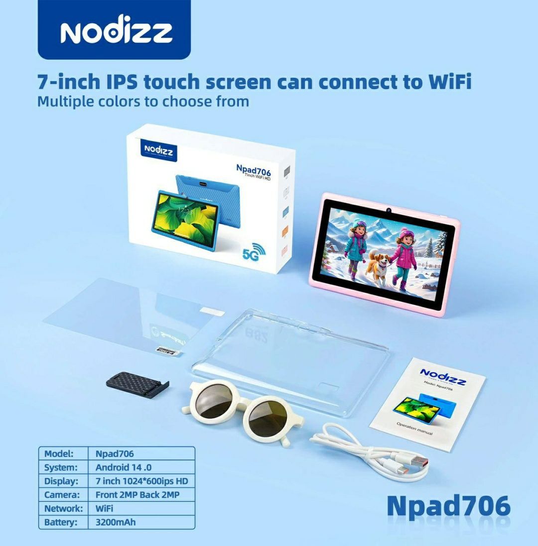 БЕПУЛ Доставка, Янги Болалар планшети nodizz Npad 706 Детский Планшет