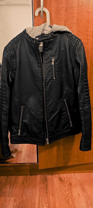 Кожено яке с качулка - детско
