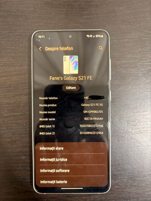 Vand Samsung Galaxy S21FE