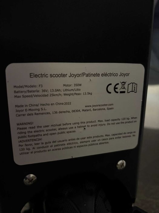 New electric scooter / Trotineta electrica noua Joyor F3 350W