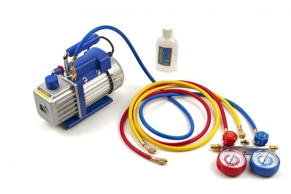 pompa vid vacuum aer conditionat cu o etapa manometru cu 2 porturi 60