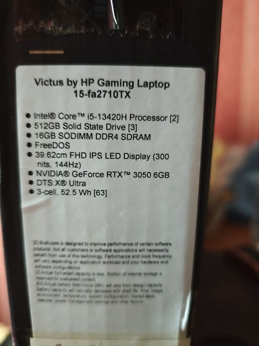 HP VICTUS 15, i5-13420H, RTX 3050 6GB, 16 GB DDR4, 512 GB SSD, 15.6"