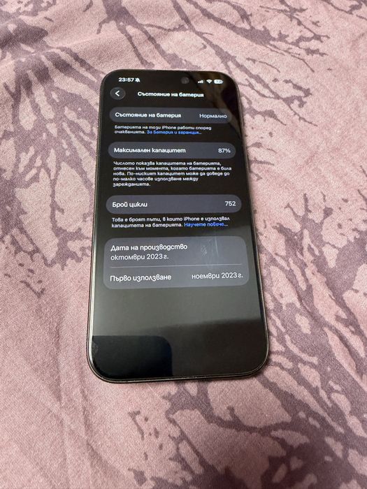 Iphone 15 pro 256 GB Black Titan гаранция Yettel