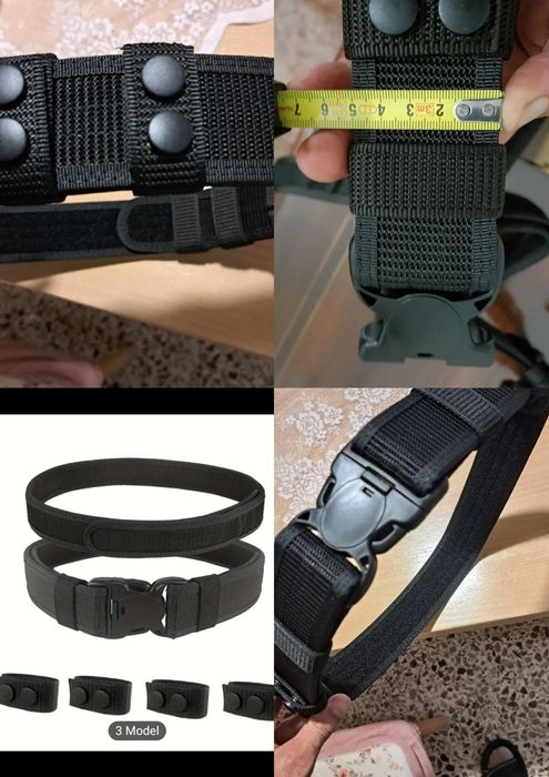 Set centură tactică + under-belt, XL (150 cm), negru