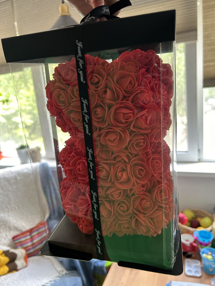 Vand urs din trandafiti de sapun 28 cm