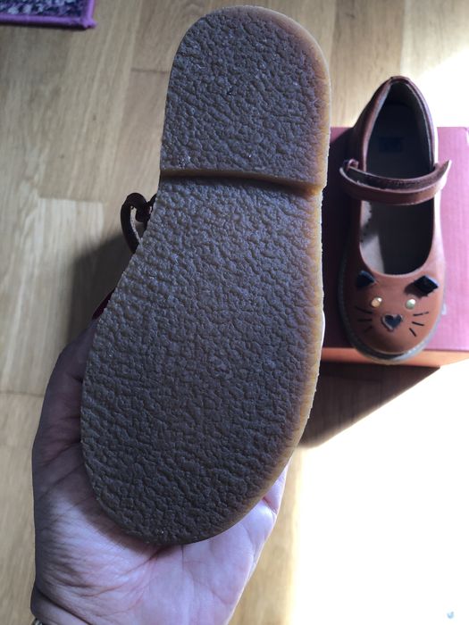 Camper - Balerini pentru fete, Piele naturala, Maro -masura 27