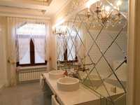 Зеркало из ромбика в санузле туалете смелое решение. Ташкент