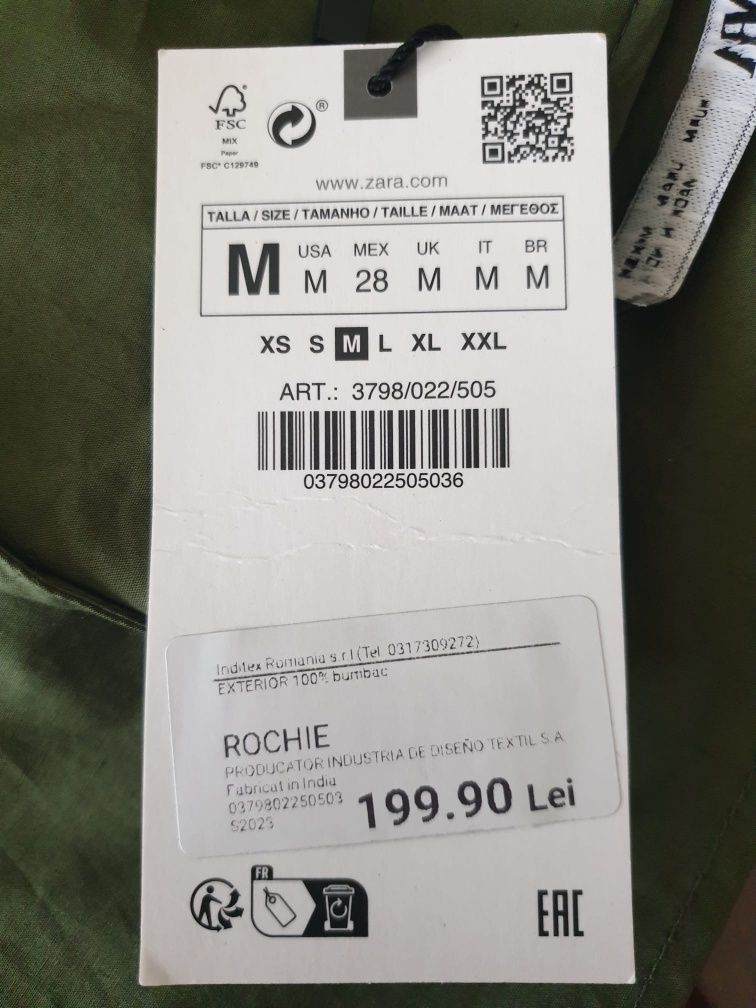 rochie lunga Zara, stil boho, verde