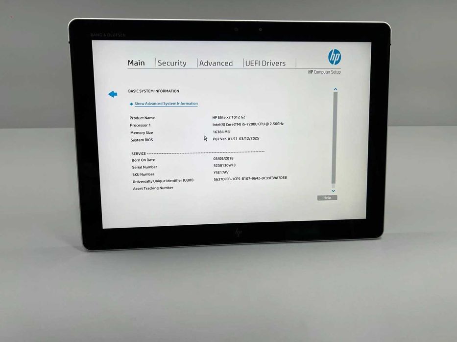 Tableta/Laptop SH HP Elite X2 G2 i5-7200U 256 SSD NVME 16gb RAM cu tst