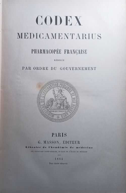 Codex Medicamentarius, Pharmacopee, Фармакопея, химия, физика