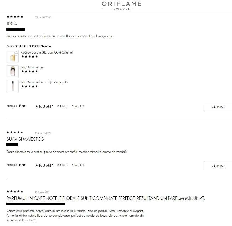 Apă de parfum Volare/ Apă de toaletă Elvie (Oriflame)