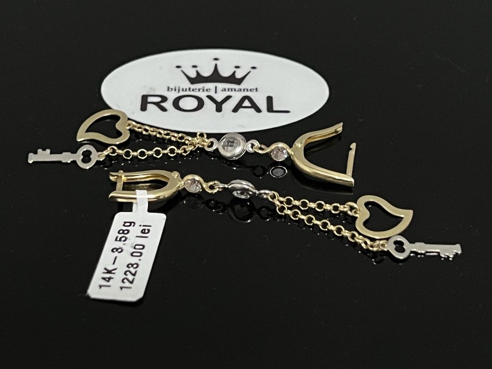 Bijuteria Royal CB : Cercei lungi aur 14k 3,58 grame