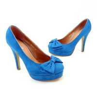 Pantofi dama albastri 36 cu platforma