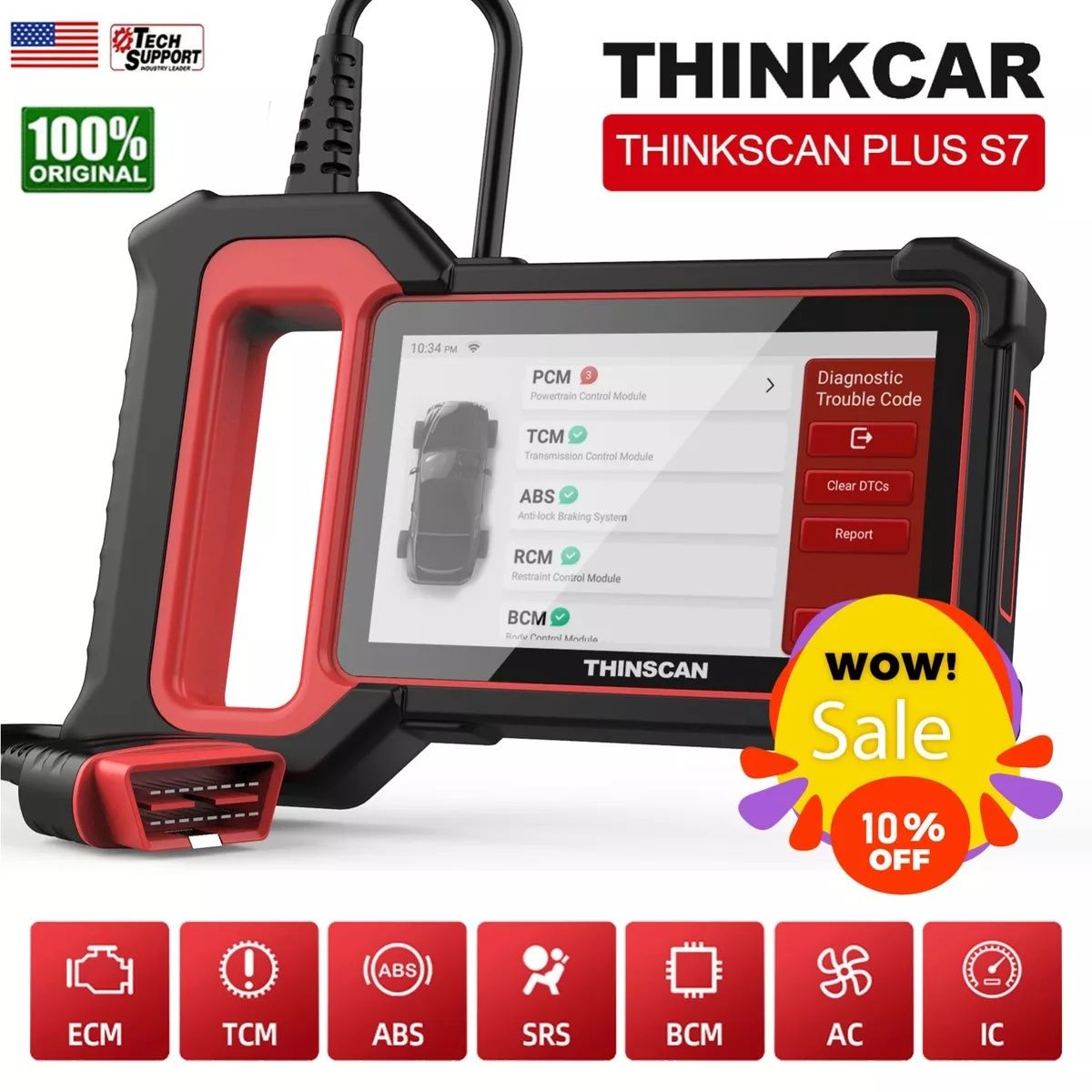 Професионална THINKSCAN Plus S7Авто диагностика  OBD2, двигател, транс