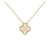 Дамско колие Van Cleef & Arpels VCA Gold Diamond Sweet Alhambra Clover