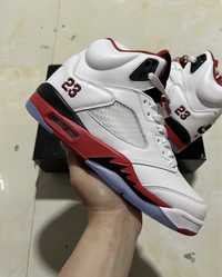 Air Jordan 5 Retro Fire Red Black Tongue