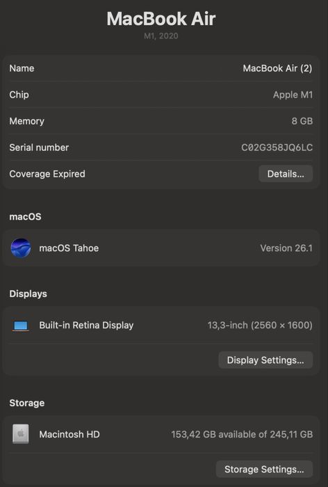 MacBook Air 2020 Gold 13’’