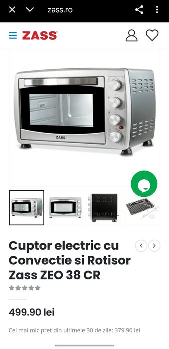 Cuptor electric Zass 38 l, în stare foarte bună