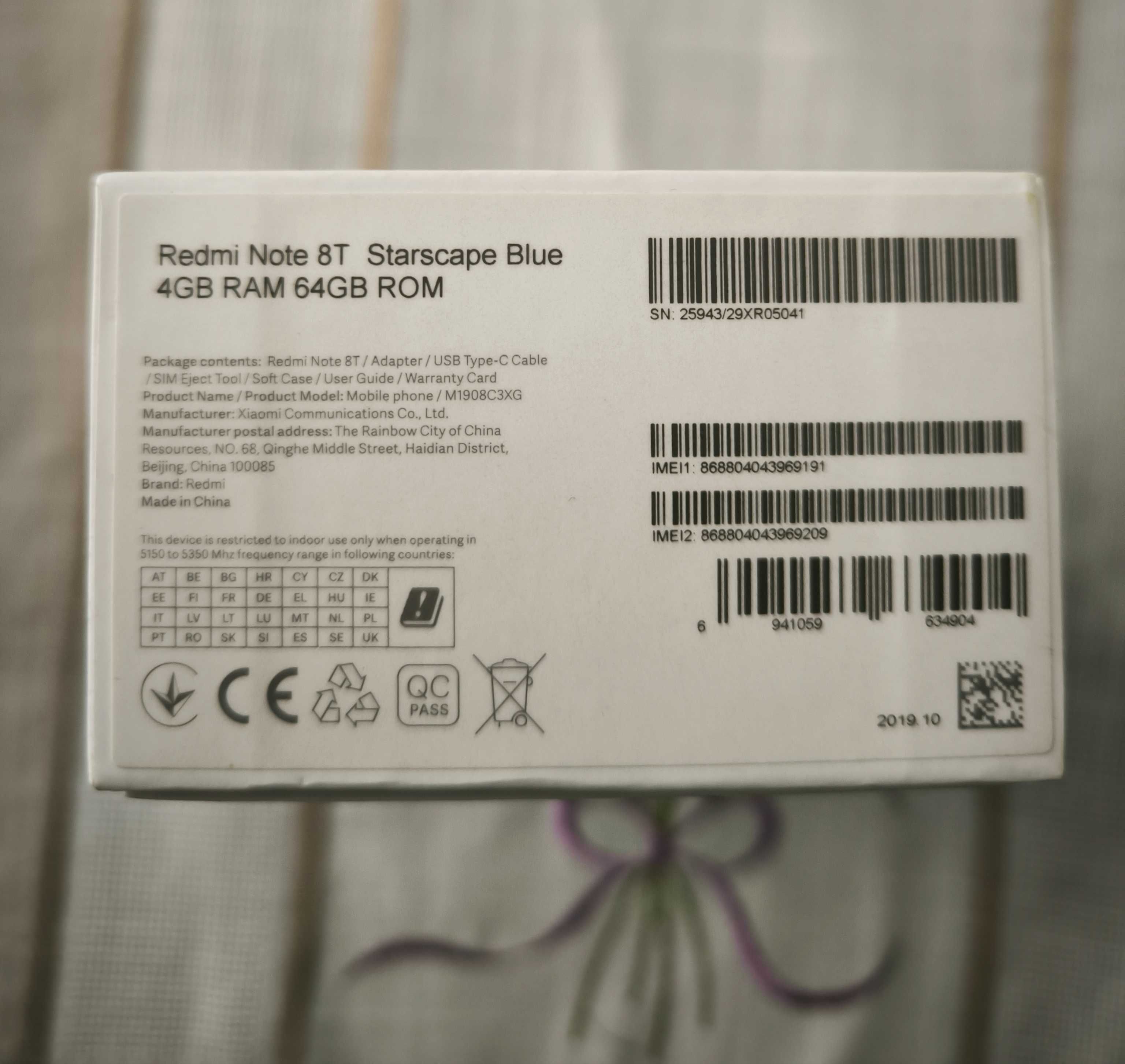 Redmi Note 8T , 64 Gb memorie interna ,4+1 ram ,IMPECABIL , IN CUTIE !