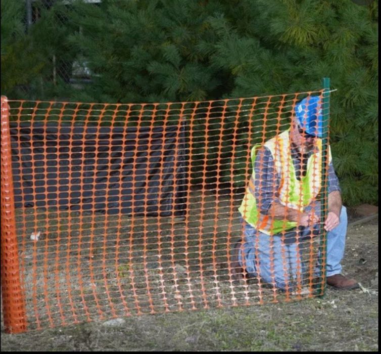 Оранжевая пластиковая сетка безопасности, пластиковый забор, сетка для